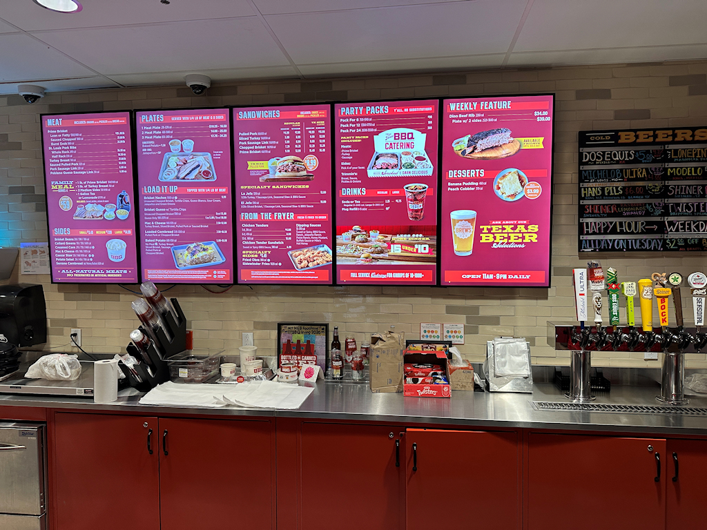 Menu items available at the Irving H-E-B Texas BBQ  location